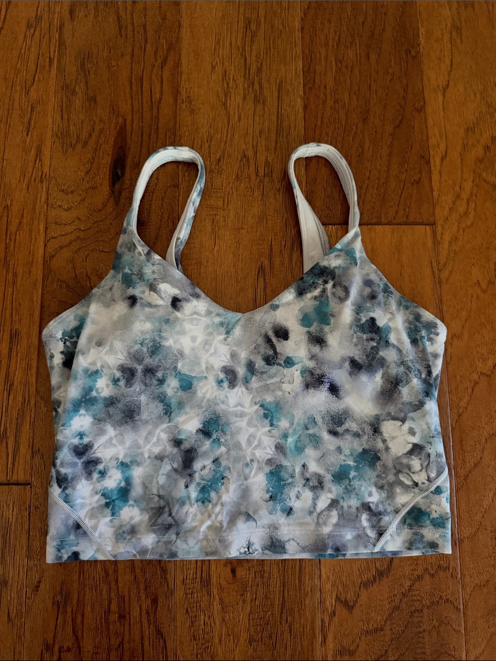 Lululemon Align Tank Watercolor Floral Blue Gray Size 8